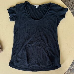 James Perse navy blue Scoop Neck Short Sleeve Tee